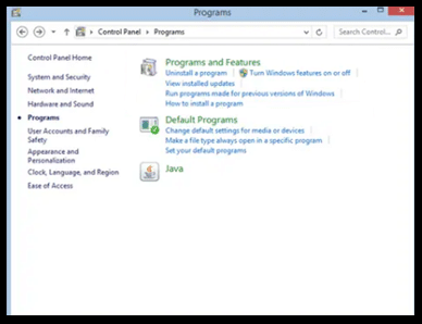 Programs and Features Programs and Features