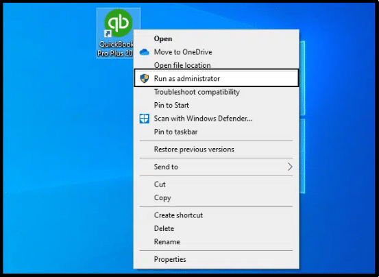 Run QuickBooks Desktop as Administrator