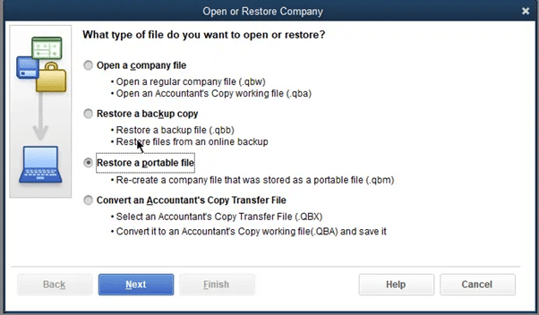 Open or Restore and Existing Company