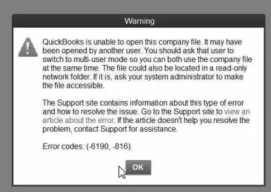 QuickBooks Error 6189 816