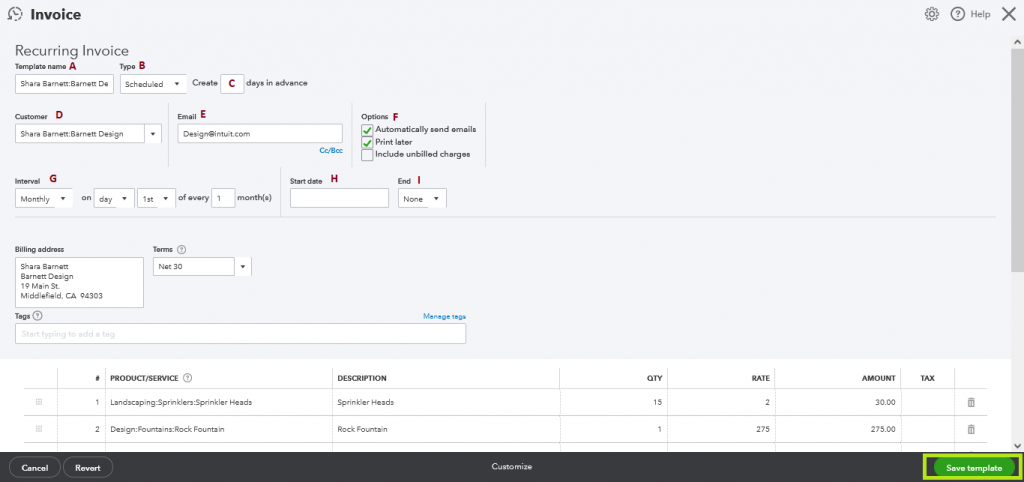 Create & Email Recurring Invoices in QuickBooks