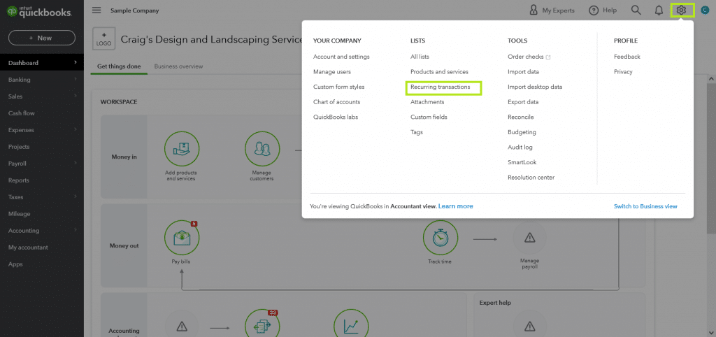 Create & Email Recurring Invoices in QuickBooks