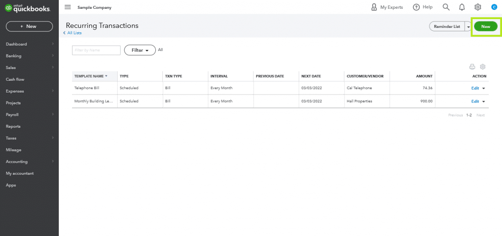 Create & Email Recurring Invoices in QuickBooks