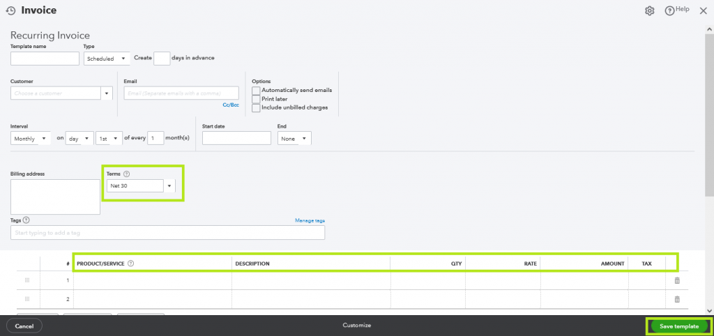 Create & Email Recurring Invoices in QuickBooks