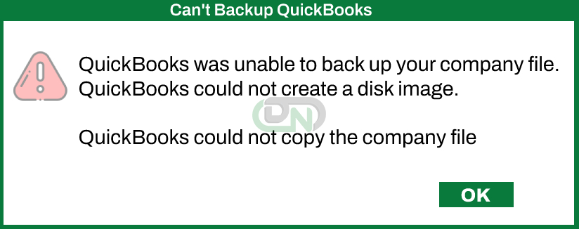 QuickBooks Unable to Backup Company File Error