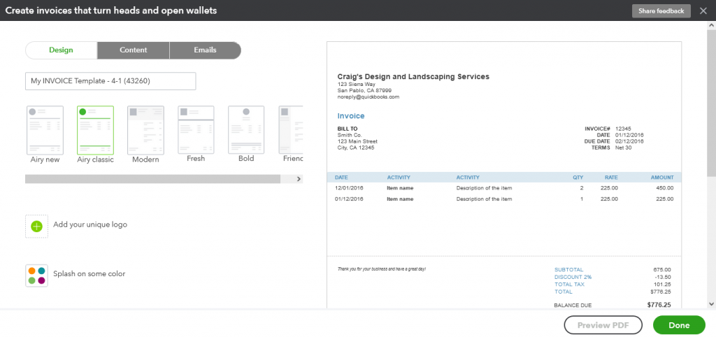 How to Customize an Invoice in QuickBooks