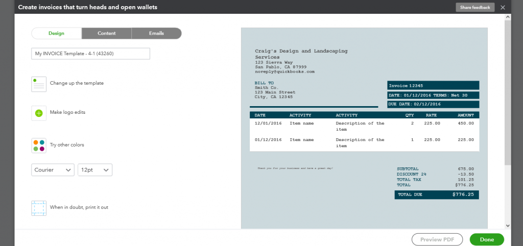 How to Customize an Invoice in QuickBooks