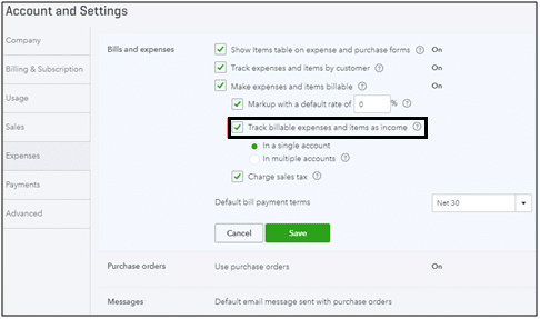 Track Reimbursed or Billable Expenses