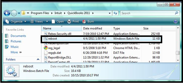 Run Reboot.bat File