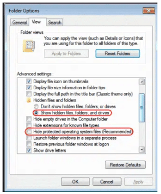 show hidden files folders and drives