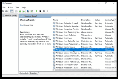 Enable the Windows Installer Enable the Windows Installer