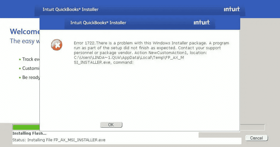 QuickBooks Error 1722