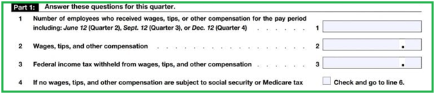 Part 1 of Form 941