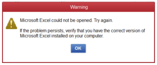 QuickBooks Unable to Export to Excel