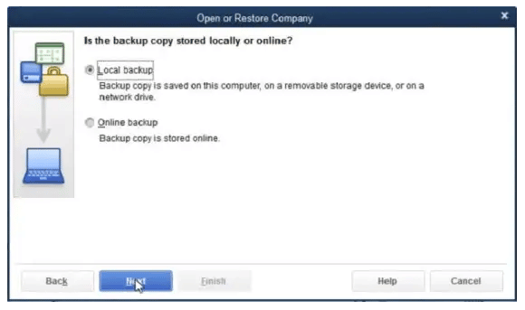 Create a New Local Backup