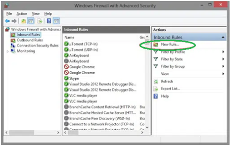 Configuration of firewall ports