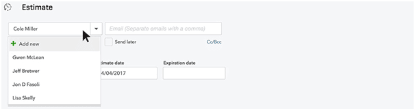 Enter Estimate Details