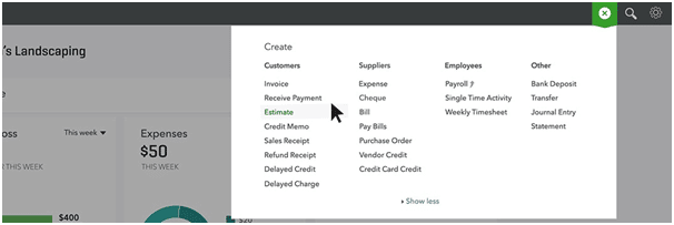 Navigate to Estimates