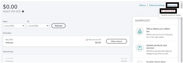 Sales Tax Liability Report