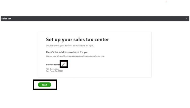 Set up Your Sales Tax Center