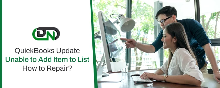 QuickBooks Update Unable to Add Item to List