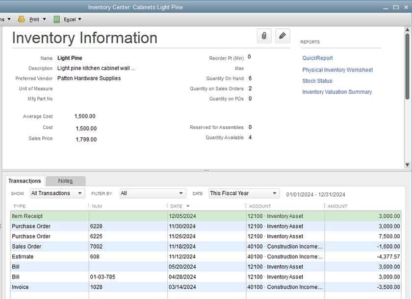 QuickBooks Inventory Center