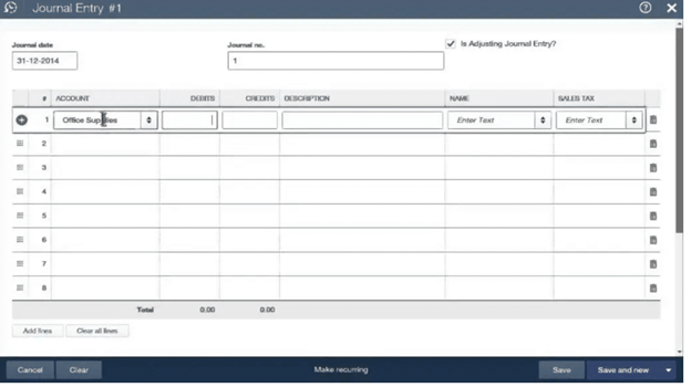 Type the journal entry number and date