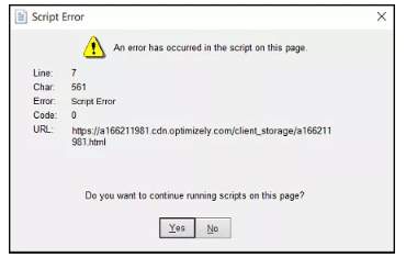 QuickBooks Desktop Script Error