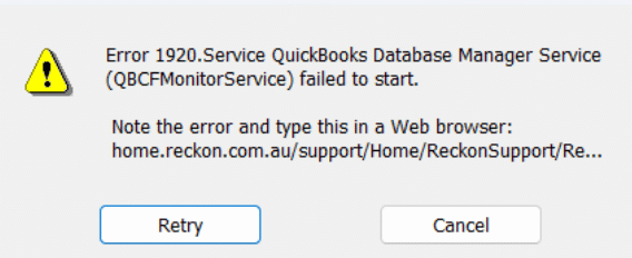 QuickBooks Error 1920