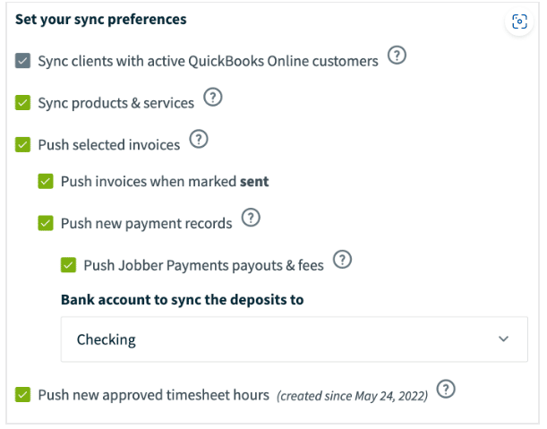 set your sync preferences