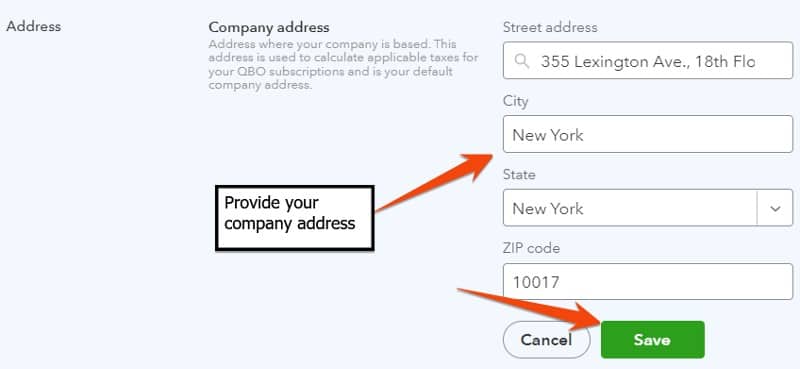 Edit Your Company Address