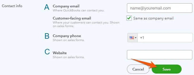 Enter or change your contact information in QuickBooks Online