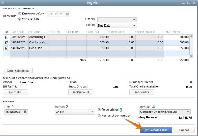 Creating a check in QuickBooks Desktop