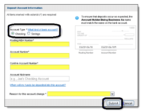 Deposit Account Information