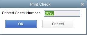 Enter the check number