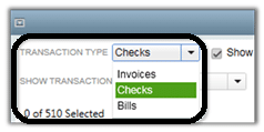 Filter for specific transaction types