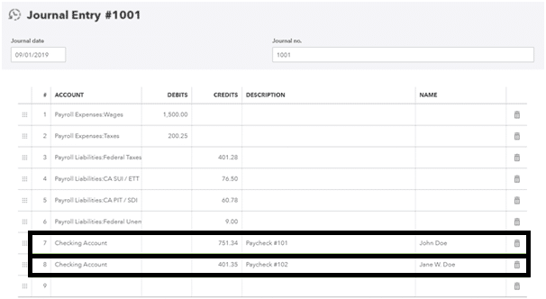 Manually Enter Payroll Paychecks in QuickBooks Online