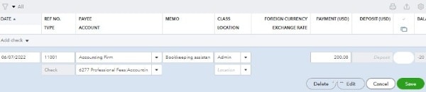 modify a bank transaction from check register in QuickBooks Online