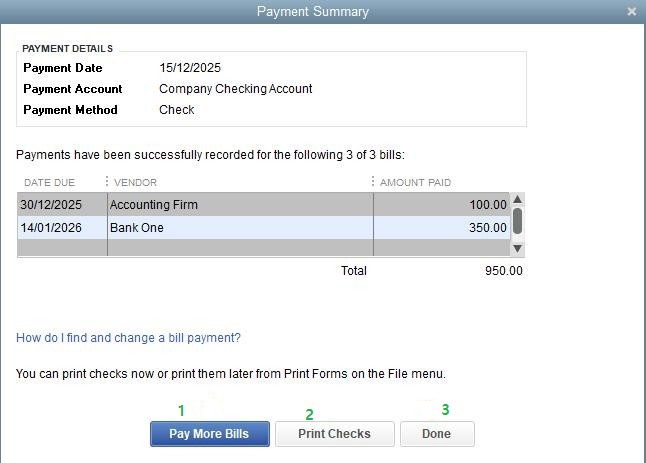 Payment Summary in QuickBooks Desktop