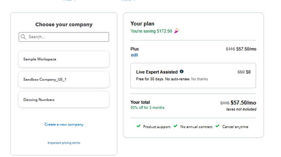 Your new subscription plan