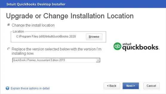 change installation location