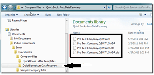 QuickBooks Auto Data Recovery file