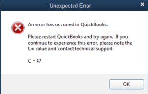 QuickBooks Error Code C=47