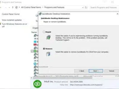 Uninstalling the QuickBooks Server