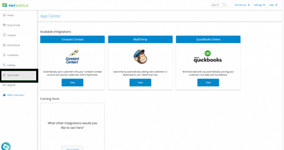 App Centre tab