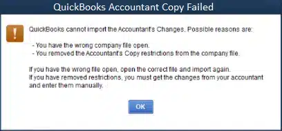 QuickBooks Unable to Create Accountant's Copy File Error