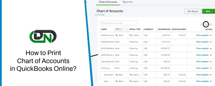How to Print Chart of Accounts in QuickBooks Online