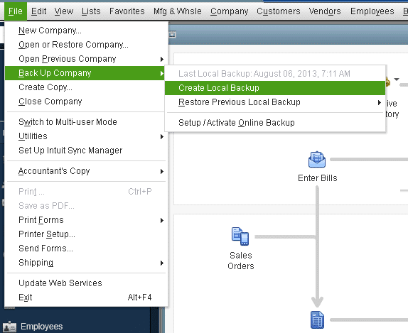 Creating a backup company file in QuickBooks Desktop