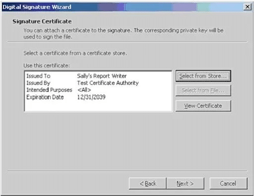 Digital signature wizard