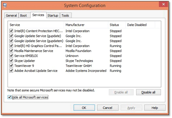 QuickBooks Selective Startup